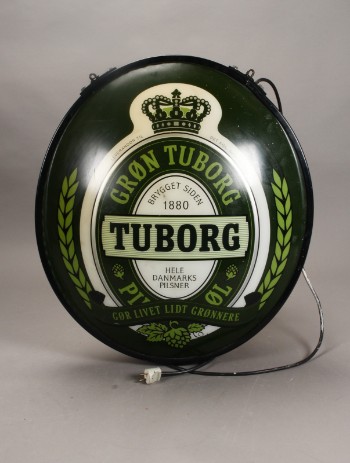 Grøn Tuborg. Lysreklame