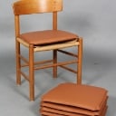 Cushion set for the 'Folkestolen', Børge Mogensen model J39. Cognac leather. (6)