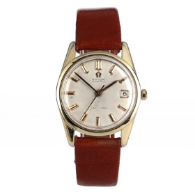 Omega Seamaster. Vintage men's watch in steel with gold case and light dial, approx. 1961