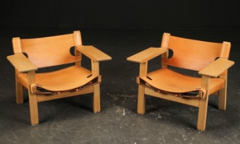 Børge Mogensen for Fredericia Furniture. Model 2226 / Den spanske stol. Par lænestole af eg (2)