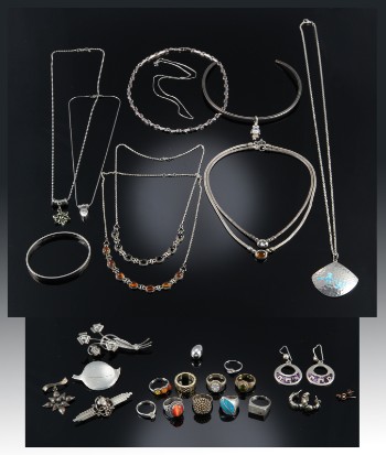 En samling smykker i sølv og sterlingsølv, 362 g (36)