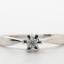 Solitaire ring with brilliant-cut approx. 0.10 ct., 14 ct. white gold, size 51