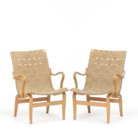 Bruno Mathsson. A pair of armchairs, model 'Eva' (2)