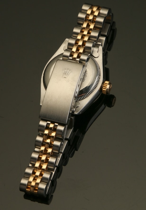 Rolex dameur i 18 karat guld/stål med Diamanter