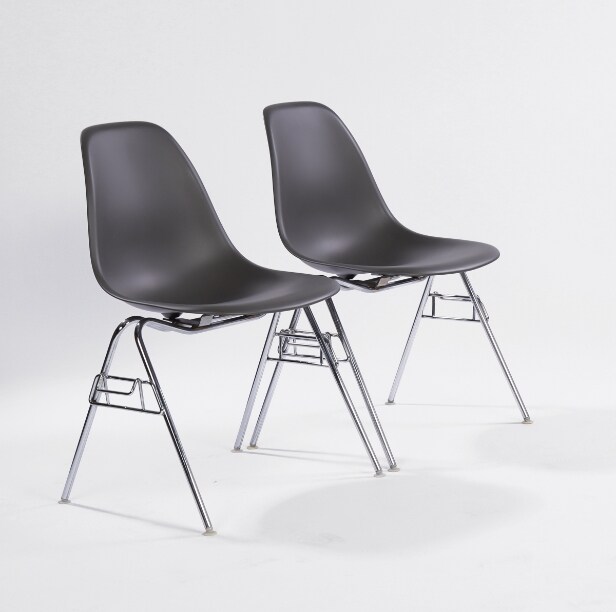 Eames skalstole Model DSS seks styk antrasit grå (6)