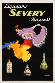 Roger Berckmans. Belgisk plakat, 'Liqueurs Severy Hasselt', 1925