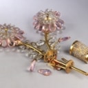 Christopher Palme for Palwa. A pair of crystal glass and brass wall lamps (2)