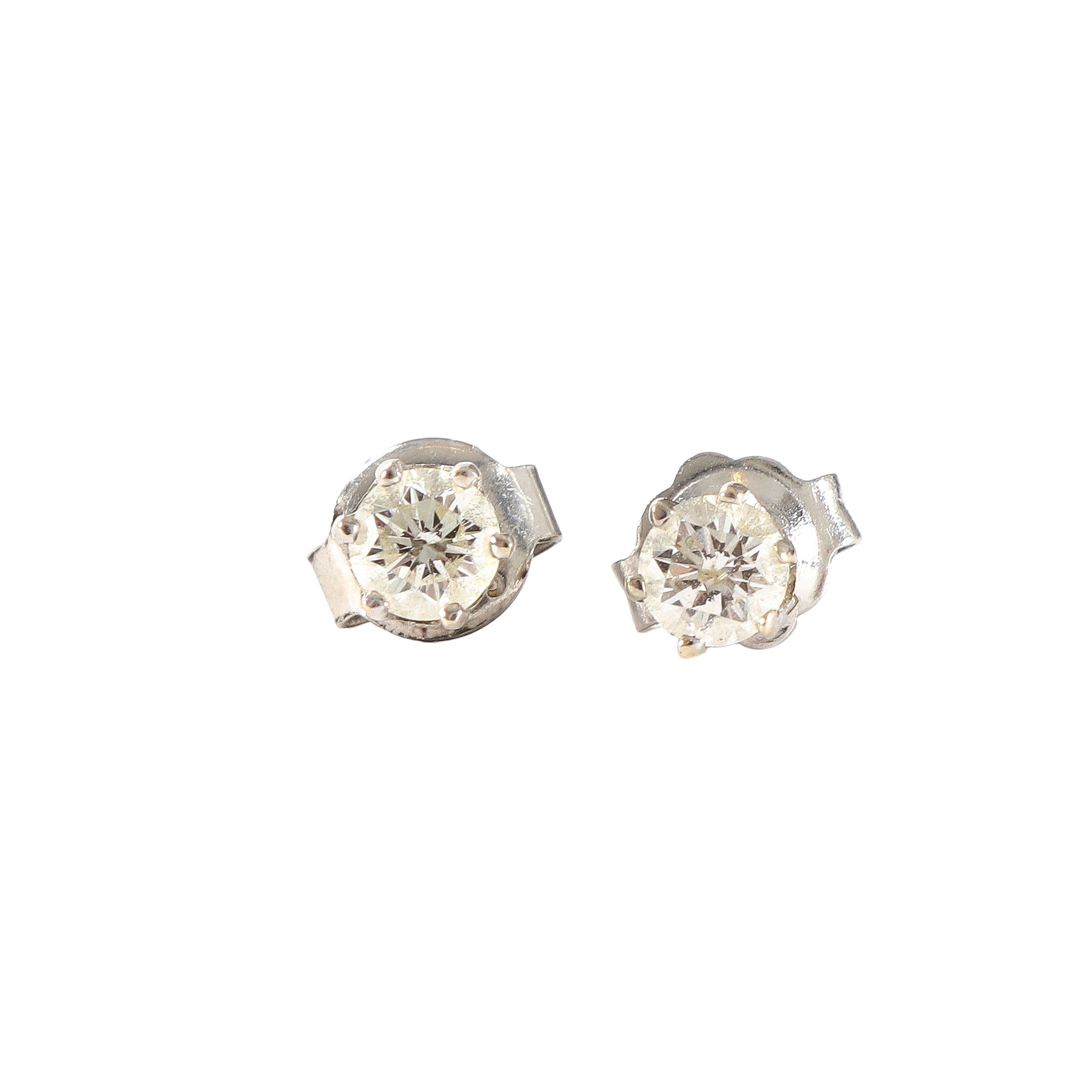 Pair of earrings with brilliant-cut diamonds, total approx. 0.40 ct. (2)