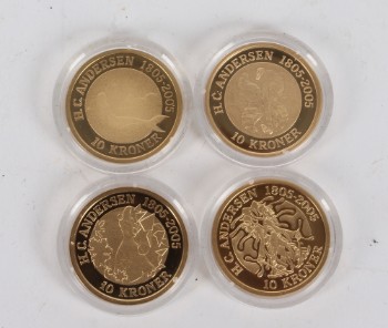 Danmark. 4 stk. 10 kroner guldmønter 2005 og 2006 (4)