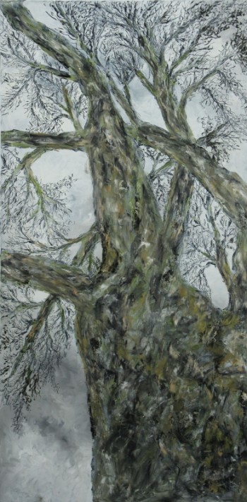 Antoine Klinkhamer. Komposition med træ, 140 x 70 cm