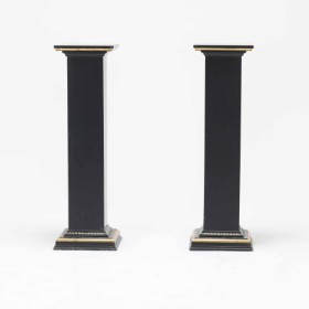 A pair of painted and gilded wooden pedestals, mid-20th century (2)