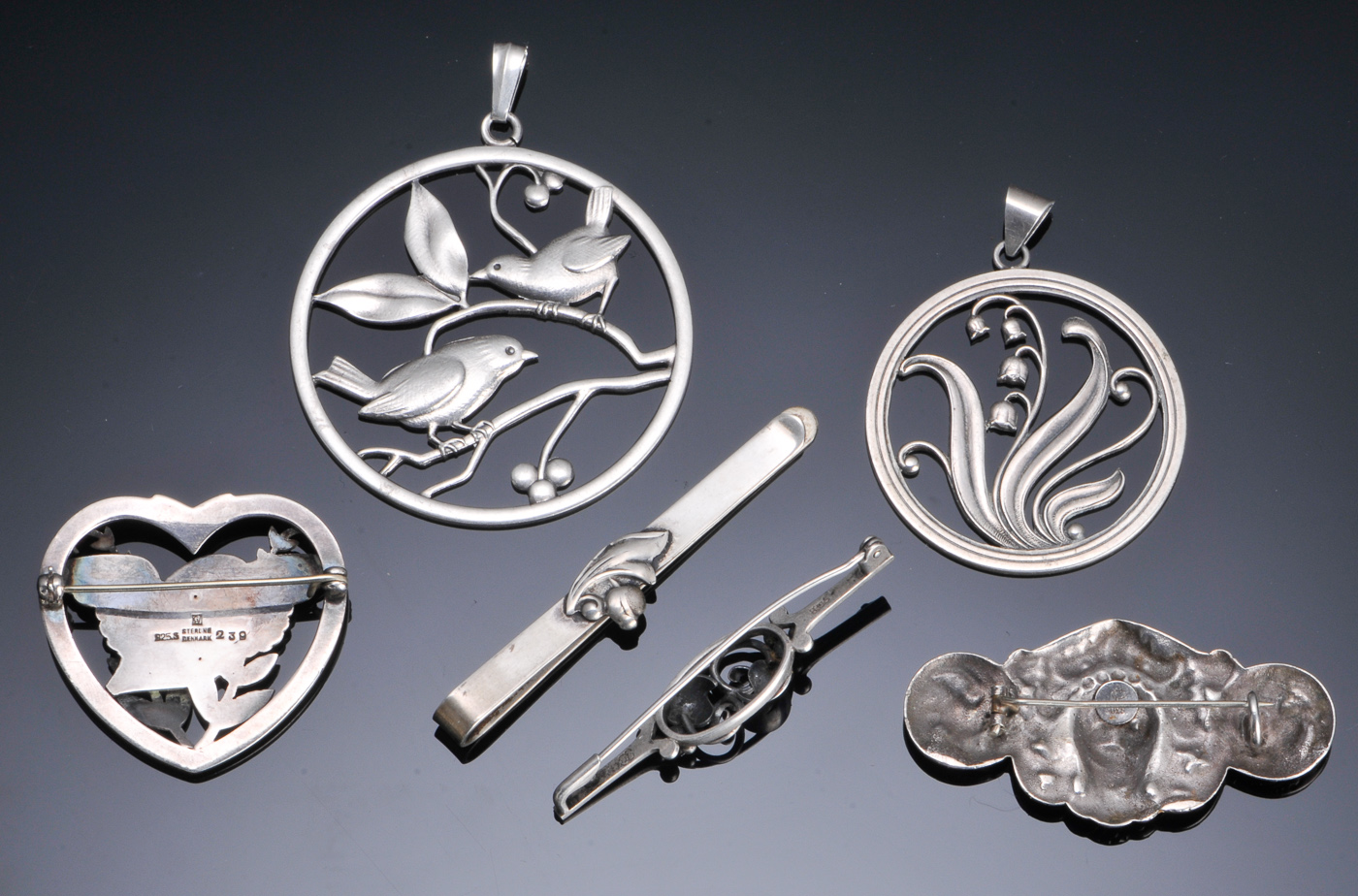 Samling sølv smykker, Jensen mm (6) | Lauritz.com
