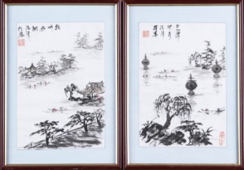 Ubekendt kunstner.To kinesiske tuschtegninger(2)