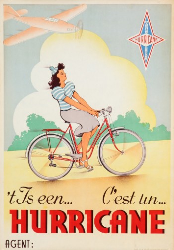 Belgisk plakat, Hurricane, omkr. 1950