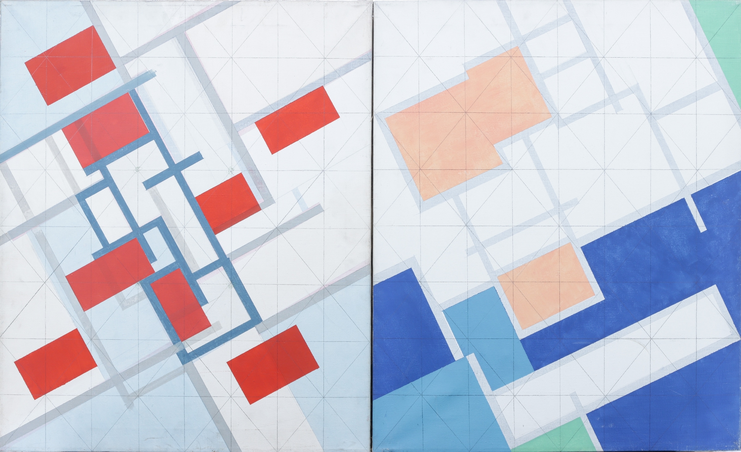 Søren Rosberg. Two compositions. Oil on canvas. (2)