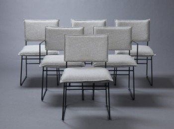 Jess Design. Et sæt på seks stole, to med armlæn. Model Norman (6)
