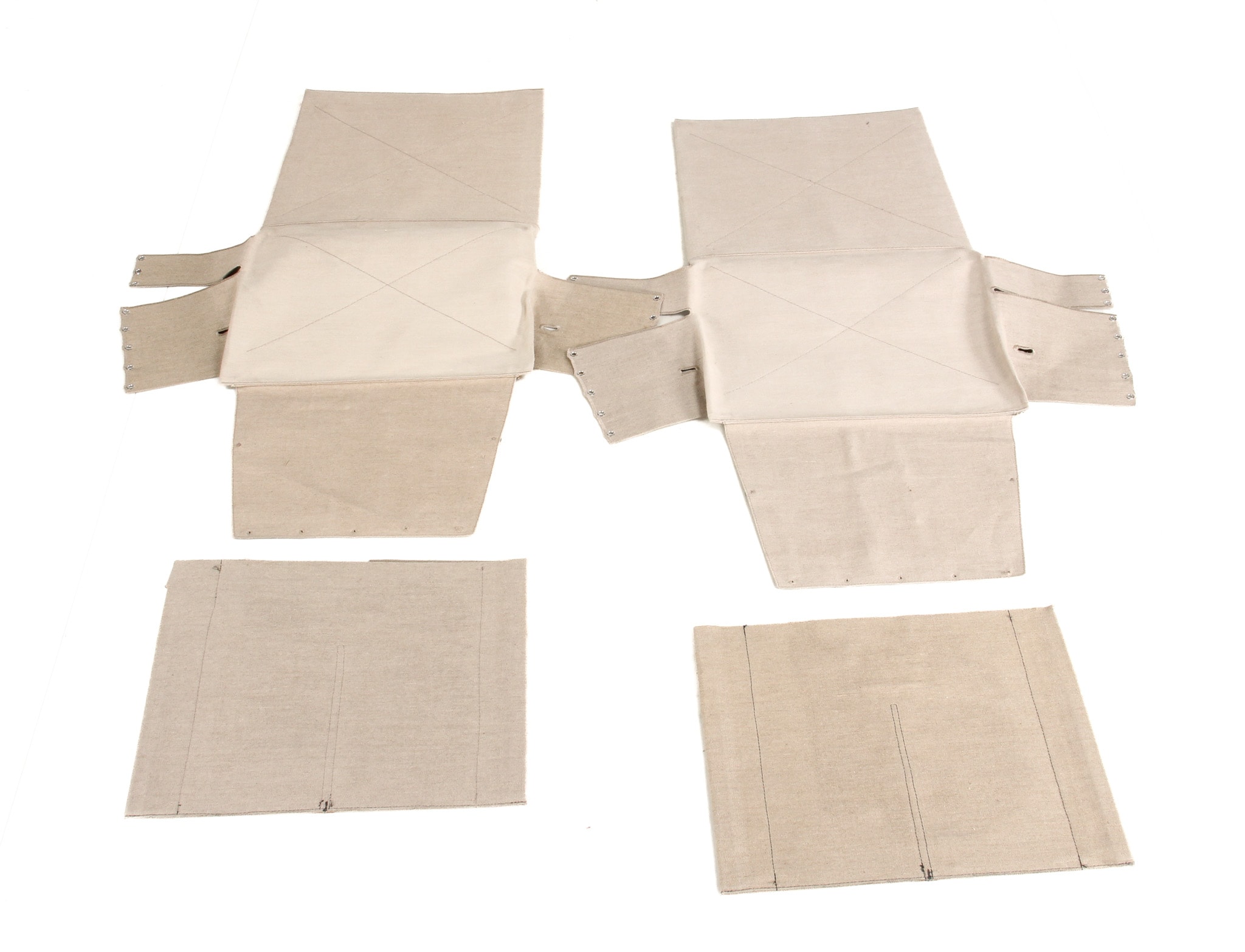 Poul Kjærholm for Fritz Hansen. Pair of original covers for PK22 armchairs (2)