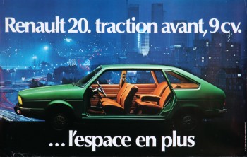 Fransk plakat for Renault 20, 1970/80erne
