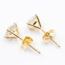 Pair of brilliant earrings in 14 kt gold with Lab Grown diamonds of 1.41 ct. (2)