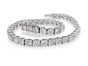 8,45 ct Brillant armbånd, 14 kt. hvidguld