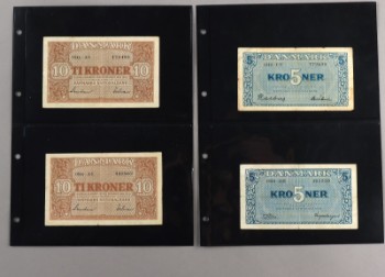 Danmark. Ombytningsserien, 5 og 10 kr., bl.a. 5 kr. 1949 CY (8)