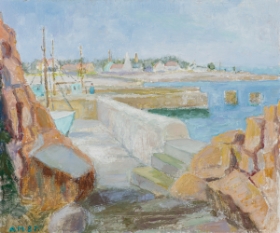 Axel Møller. Fra havnen i Gudhjem