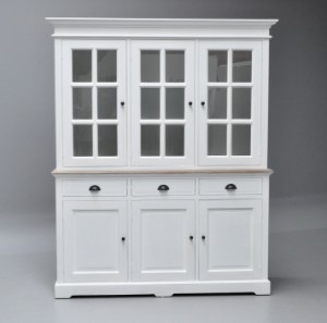 Apothecary Glass Cabinet French Country Style White Antiqued