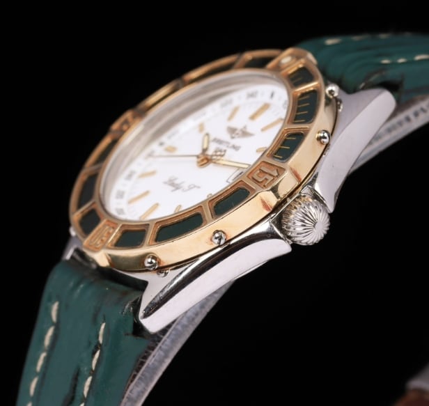 Damearmbåndsur fra Breitling, model Lady J, ref. D52065, 18 kt. guld og stål