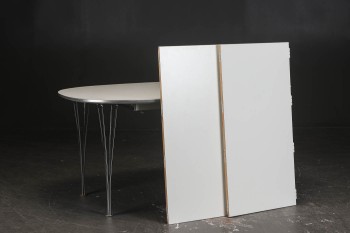 Piet Hein / Bruno Mathsson, Super Ellipse spisebord med to tillægsplader (3)