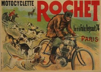 P. Chapellier. Motocyclette Rochet, vintage reklameplakat, ca. 1910