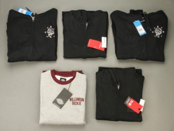Element, Adidas, og Dickies,  Fem sweatshirts str. XS (5)