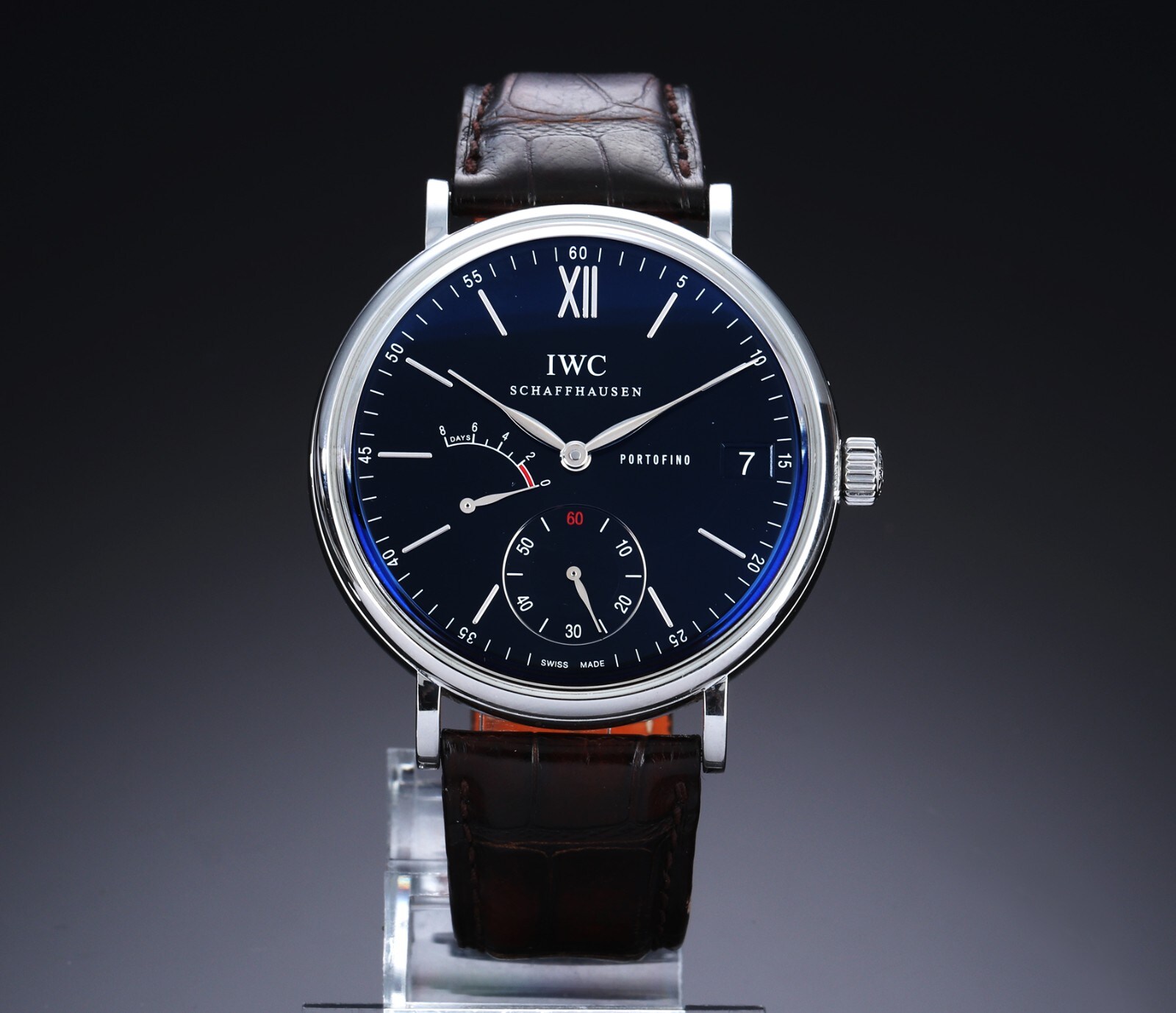 iwc-portofino-8-days-herreur-i-st-l-med-sort-skive-med-dato-2010