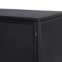Daneline. Display cabinet in black painted perforated metal.