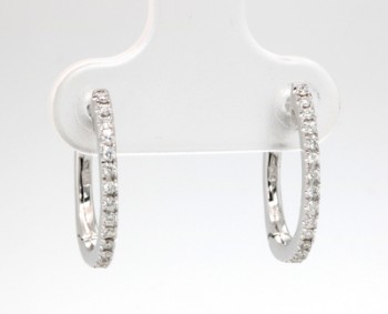 Creole earrings in 14kt gold with diamonds 0.17ct