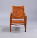 Kaare Klint. Safari chair with seat cushion in cognac leather.