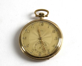 Recta pocket watch of 14 kt. gold