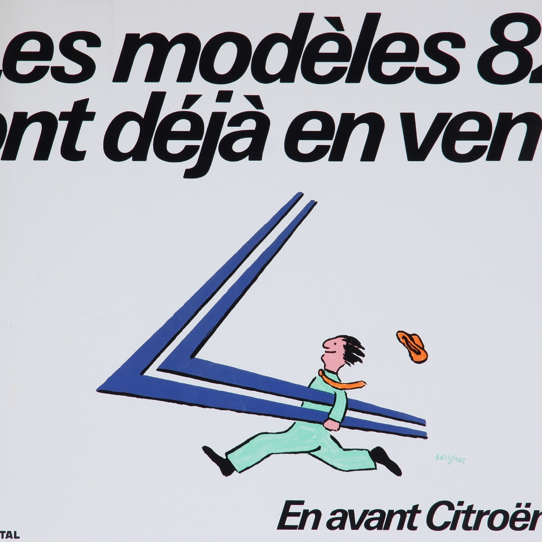 Raymond Savignac. French poster, 'En avant Citroën!', 1982