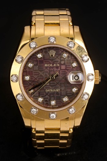 Rolex Datejust Pearlmaster. Damenuhr aus 18 kt. Gelbgold