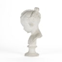 J. F. J Saly. Plaster bust, depicting a young girl with braids in her hair