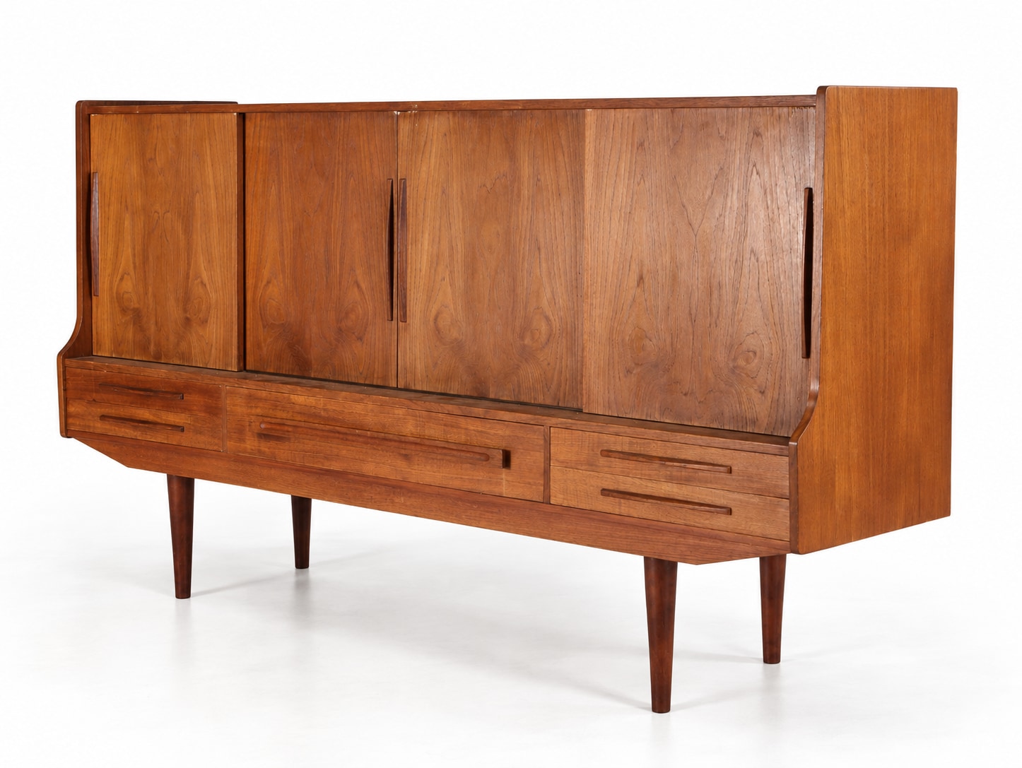 Danish furniture manufacturer. High sideboard, teak, 1960s