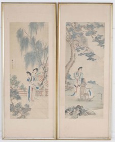 A pair of Chinese scrolls (2)