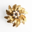 Blomsterbroche, 18 kt. guld