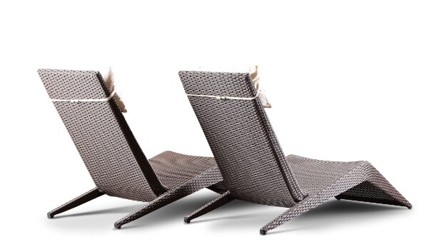 Et par liggestole af polyrattan flet, Keops Collection