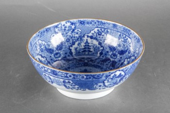 Kinesisk skål af blåmalet porcelæn, ca. 1900