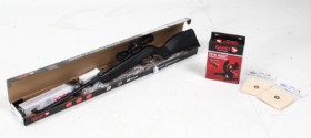 Gamo Black Bear luftgevær 4,5 mm, skydeskiver samt Field Target Trap (3)