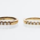 Pair of gold-plated silver alliance rings with brilliants, 0.09 and 0.15 ct. (2)