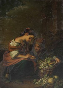 Margit von Valta-Iszlaÿ, efter Bertolomeo Esteban Murillo: 'Den lille frugtsælger', olie på lærred, 1900-tallets første tredjedel