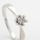 Solitaire ring with brilliant-cut approx. 0.10 ct., 14 ct. white gold, size 51