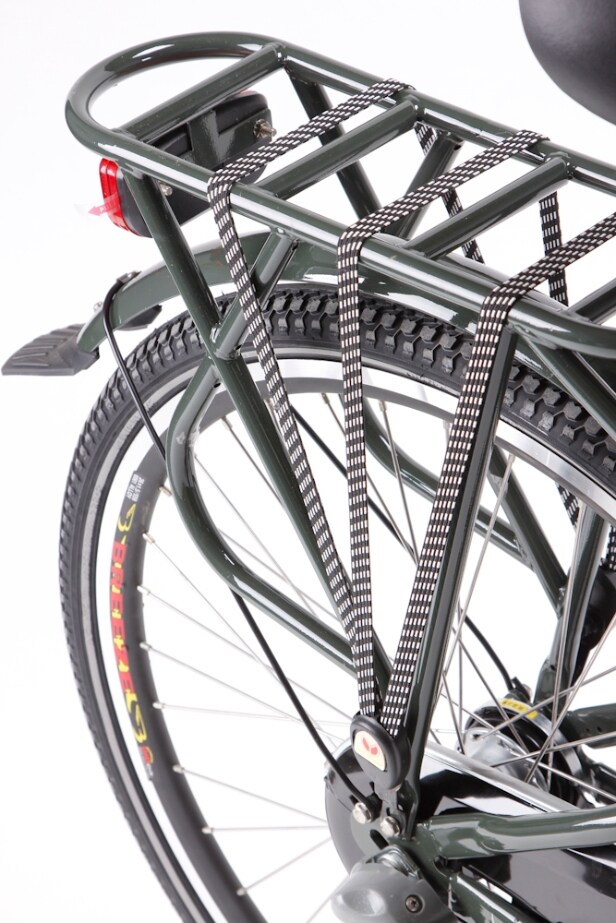 Enghouse tohjulet Long John ladcykel med Shimano-gear, mørkegrøn