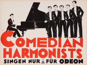 Friedl Dicker. Tysk plakat, 'Comedian Harmonists', ca. 1930